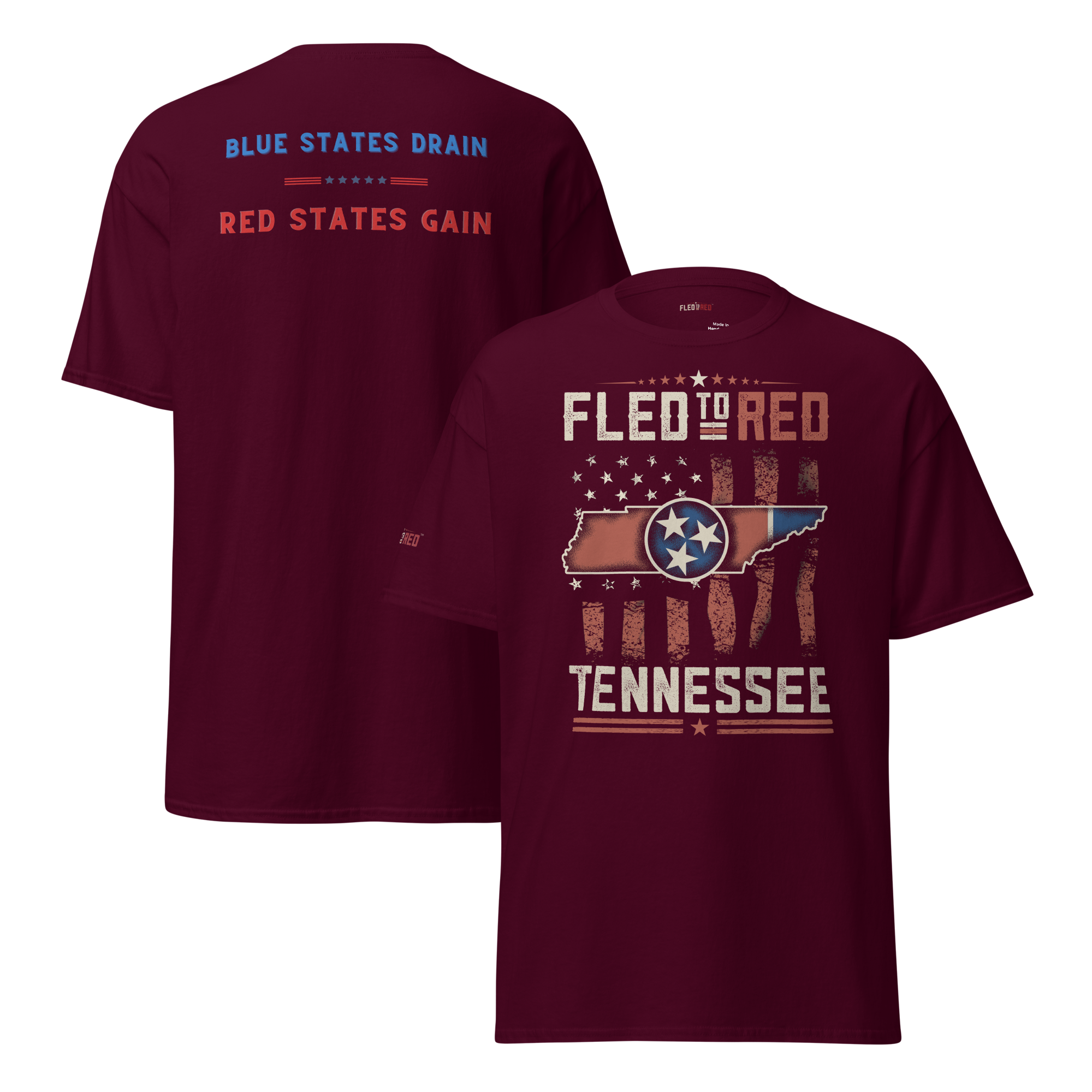 Fled to Red Tennessee Classic T-Shirt (Two-Sided)